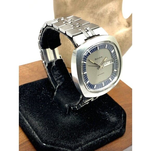 Bulova Men's Watch 7366 Vintage 1970's N3 Swiss Automatic Blue Silver Di… - Picture 14 of 14